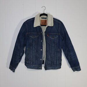 Levi’s Sherpa Lined Denim Trucker Jacket Blue (Men’s S)